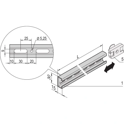 Afbeelding van Schroff 22114455 Profielrail 2 stuk(s)