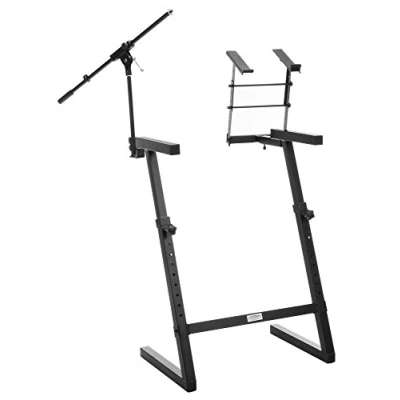 Afbeelding van Classic Cantabile KWS 100 keyboardstandaard met microfoonstatief en laptophouder