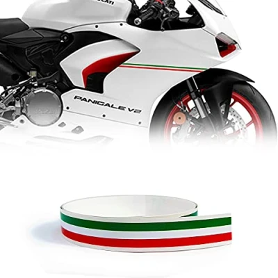 Afbeelding van 4R Quattroerre.it 10685 Tricolore Racing Stripe voor motorfiets, 0,75 cm x 1,2 m