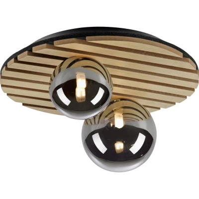 Afbeelding van Just Light Houten plafondlamp Green Stika rond 15208 79