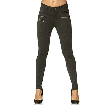 Afbeelding van Elara Dames Stretchbroek Skinny Fit Jegging Chunkyrayan Grijs 1186 6 Dk.Grey 44
