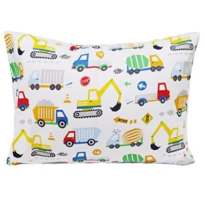 Afbeelding van hoofdkussen voor peuters en kussensloop, 33 x 45 cm, zacht, biologisch katoenen kussen kinderen om te slapen, wasbaar, kleine vanaf 2 jaar, kinderhoofdkussen
