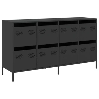 Afbeelding van vidaXL Dressoir 135x39x73,5 cm koudgewalst staal zwart