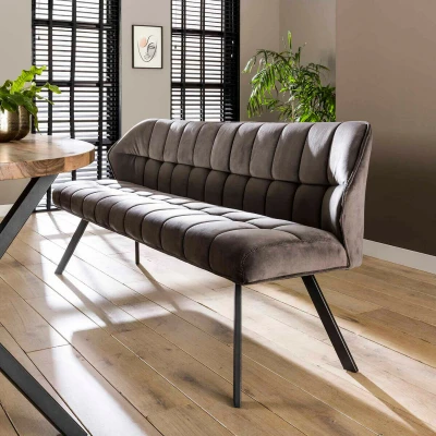 Afbeelding van Fraaai Ramon eetkamerbank 180 cm velvet antraciet Stof