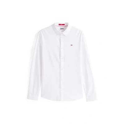 Afbeelding van Tommy Jeans SLIM Stretch Oxford Shirt Overhemd, Heren, Maat: 46, White