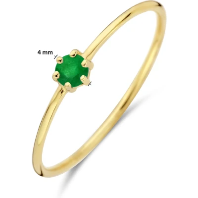 Afbeelding van 14K geelgoud ring met geboortesteen smaragd mei 4027645 16.50