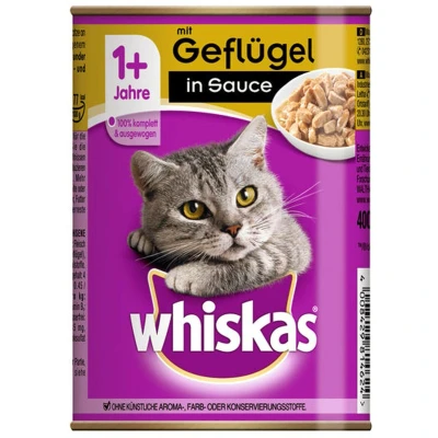 Afbeelding van 12x400g 1+ Gevogelte in Saus Whiskas Kattenvoer