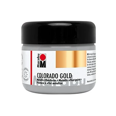 Afbeelding van Marabu 12640025795 Metallic effectverf, Colorado Gold palladium 225 ml, op waterbasis, lichtecht, weerbestendig, sneldrogend, voor penselen en stippen absorberende ondergronden