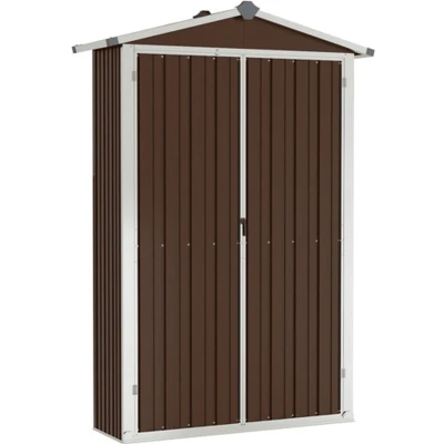 Afbeelding van Tuinschuur 116x45x175 cm gegalvaniseerd staal bruin