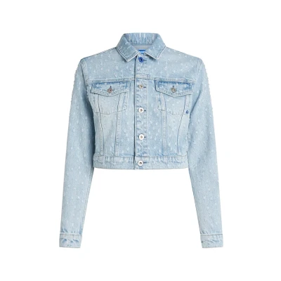 Afbeelding van Karl Lagerfeld Jeans Spijkerjas, Dames, Maat: Large, Washed blue boucle
