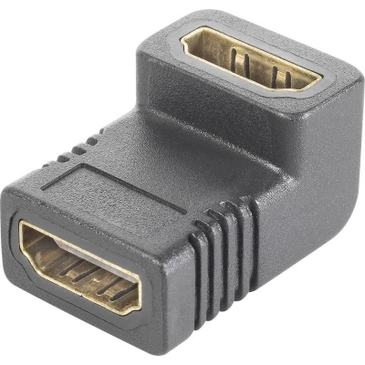 Afbeelding van SpeaKa Professional SP 9564944 HDMI Adapter [1x bus 1x bus] Zwart Vergulde steekcontacten, 90 haaks naar boven 0.00 m
