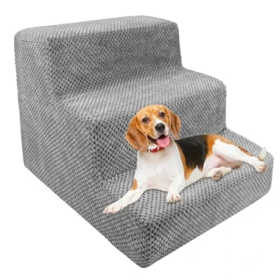 Afbeelding van hondentrap, 3 traps, hondentrap voor kleine honden, bed, kattentrap, huisdiertrap, trap bank, kattentrap bed en 46 x 40 35 cm met wasbare overtrek