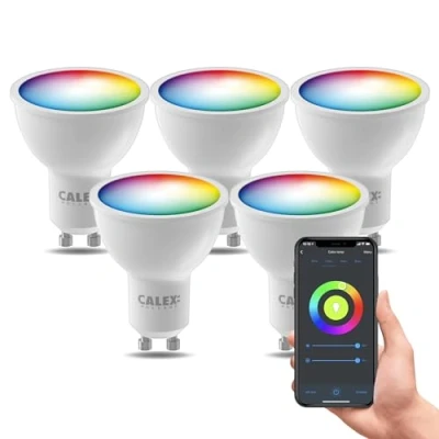 Afbeelding van Calex Slimme LED Lamp 5 stuks GU10 RGB en Warm Wit 4.9W