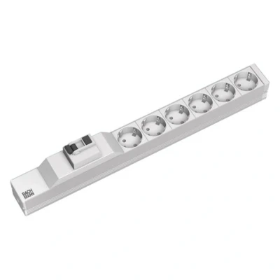 Afbeelding van Bachmann contactdoos 6xra aardlekschakelaar 2mt 19 pdu 333 411