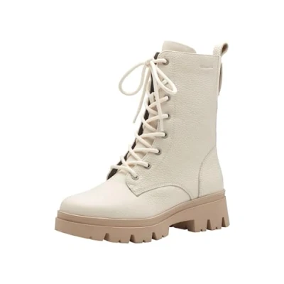Afbeelding van Tamaris Dames Comfort Lace Boot Flat 8 85215 43 Modelaarzen, gebroken wit, 38 EU Breed