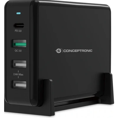Afbeelding van Conceptronic OZUL01B oplader voor mobiele apparatuur Zwart Binnen