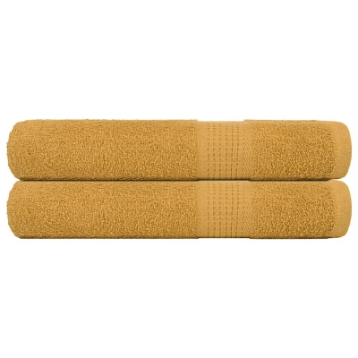 Afbeelding van vidaXL Saunahanddoeken 2 st 80x200 cm 360 g/m² 100% katoen goudkleurig