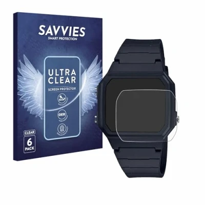Afbeelding van Savvies (6 Stuks) Schermbeschermer voor Casio Unisex F 91W Screen Protector Ultra Transparant