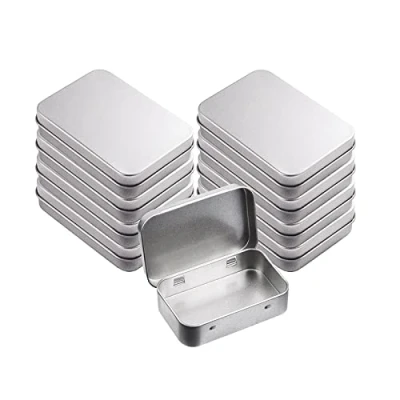 Afbeelding van 8 STUKS Blikjes Opslag Containers, Rechthoekige Metalen Lege Scharnierende Blikken, Mini Draagbare Doos, Voor Thuis Organisator, DIY Gebruik, Kleine Items