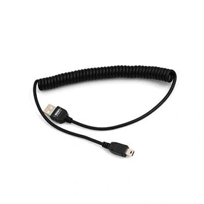 Afbeelding van System S Mini USB spiraal kabel datakabel oplaadkabel spiraalkabel 50 135 cm