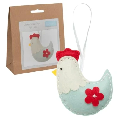 Afbeelding van Trimits Vilt Decoratie Kits, 11 x 10cm, Kip