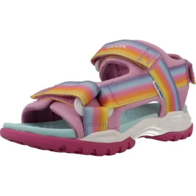Afbeelding van Geox Borealis GIRL Sandalen Dark pink/multicoloured voor kinderen, Maat: 27, pink/multi coloured Textiel/ synthetisch