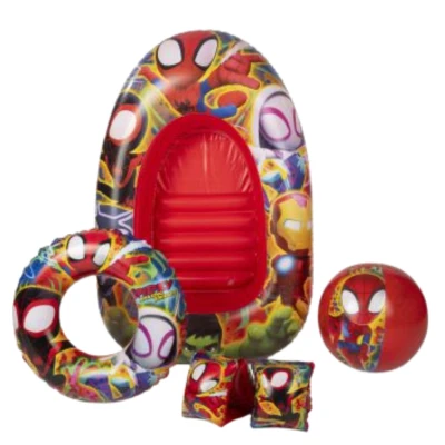 Afbeelding van Spiderman Zwem set met boot Rood 5056356786872