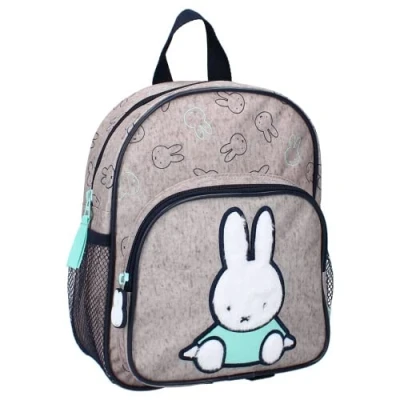 Afbeelding van mybagstory Rugzak Nijntje kind school basisschool kleuterschool dagverblijf kinderdagverblijf uniseks schooltas maat 29 cm verstelbare bandjes, grijs