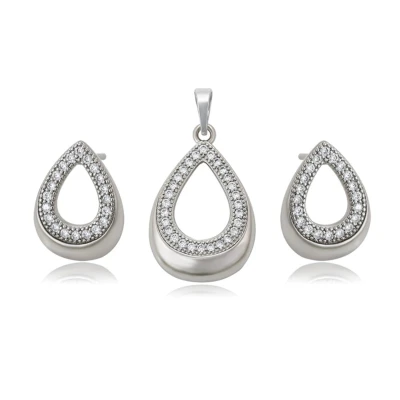 Afbeelding van N3 Collecties Geplatineerde witte kleur sieraden set voor Dames