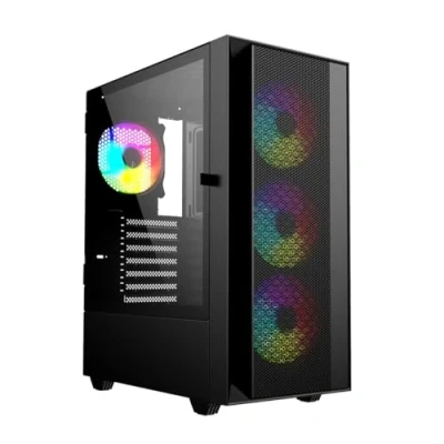 Afbeelding van Gembird computerkast Fornax 4000 ARGB (ITX, ATX), PC behuizing, Zwart