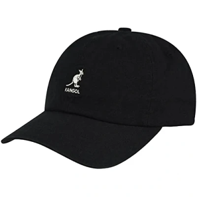 Afbeelding van Kangol Gewassen Baseball Cap, Zwart (Black Bk), One size