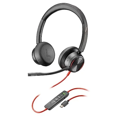 Afbeelding van Poly Blackwire 8225 Premium Wired Headset Actieve ruisonderdrukking Hifi Stereo Aansluiten op pc/Mac Werkt met teams, Zoom