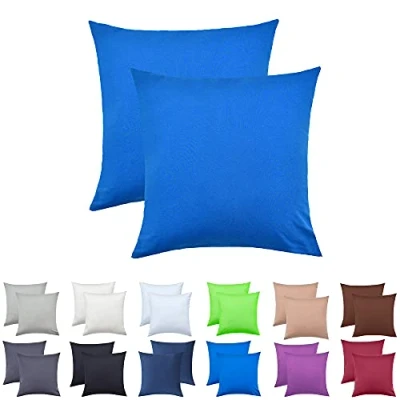 Afbeelding van NatureMark 2 pack jersey kussensloop kussenslopen zijslaper nekkussen vele maten en kleuren OEKO TEX (80 x 80 cm, Royal blue)