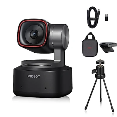 Afbeelding van OBSBOT Tiny 2 AI aangedreven PTZ 4K webcam 1/1,5 inch CMOS 4X snellere scherpstelling USB 3.0 10x gegevensoverdracht, spraakbediening, met tafel ministatief