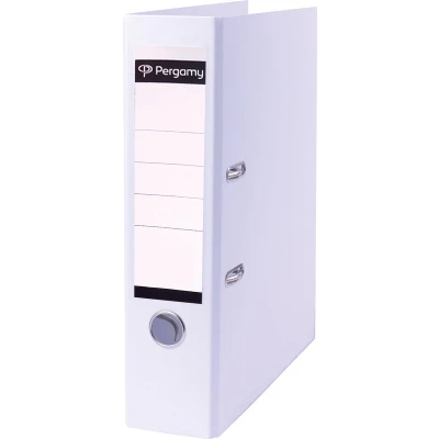Afbeelding van Pergamy Ordner, Voor Ft A4, Uit Pp En Papier, Met Beschermrand, Rug Van 8 Cm, Wit Ordner