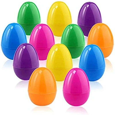 Afbeelding van Paasei Plastic 12 stuks vulbare kleurrijke eieren voor toevoeging aan decoratie, displays of paasjachtactiviteiten