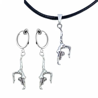 Afbeelding van Set Ketting klem oorbellen Tik tak turnen Charme Bijoux