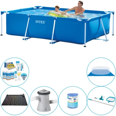 Afbeelding van Intex Frame Pool Rechthoekig 260x160x65 cm 7 delig Zwembad Pakket