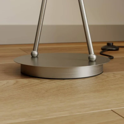Afbeelding van Lucande vloerlamp 2 lichts stof, metaal H: 153 cm E14 taupe, nikkel gesatineerd