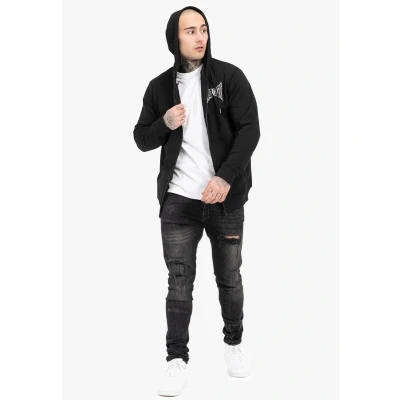 Afbeelding van Tapout Kapuzen MIT Normale Passform Octagon Sweater met rits, Heren, Maat: 3XL, Black white grey