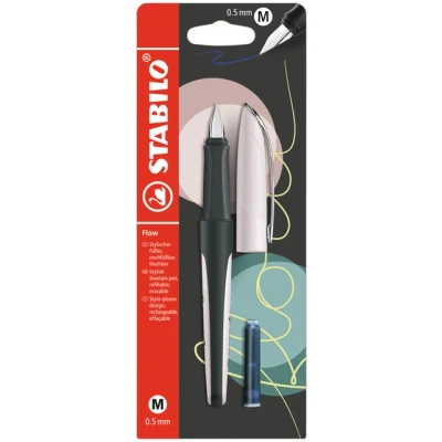 Afbeelding van Vulpen STABILO Flow medium pastel rooskleurig blister à 1 stuk
