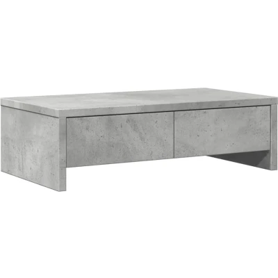 Afbeelding van vidaXL Monitorstandaard met lades 50x27x15 cm bewerkt hout betongrijs