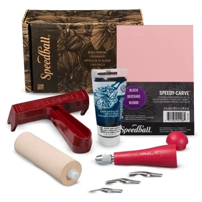 Afbeelding van Speedball Art Products 3471,Super Value Block Printing Starter Kit,Meerkleuren