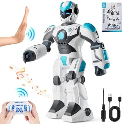 Afbeelding van VEVOR Speelgoedrobot voor kinderen, 2,4 GHz, intelligente RC robot, programmeerbare afstandsbediening, spreken, zingen, dansen, interactief, verjaardagscadeau, Kerstmis, jongens en meisjes van 6,