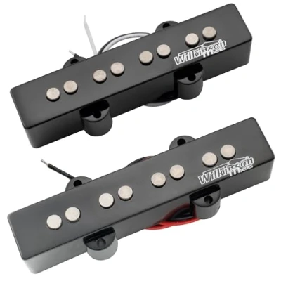 Afbeelding van Wilkinson M series WOJB Variable Gauss Alnico 5 Jazz Bass Element Pickups Set voor 4 snarige J stijl Basgitaar, Zwart