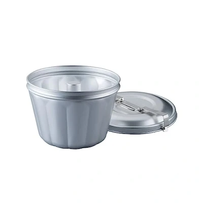Afbeelding van Dr. Oetker pudding mal Waterbadvorm aluminium Ø 21 cm, puddingvorm met deksel voor tulband cakes en toetjes, bakvorm leuke bak creaties (Kleur: zilver), Aantal: 1