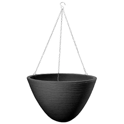 Afbeelding van Dehner Hanglamp Vino, Ø 33 cm, hoogte ca. 25 kunststof, donkergrijs