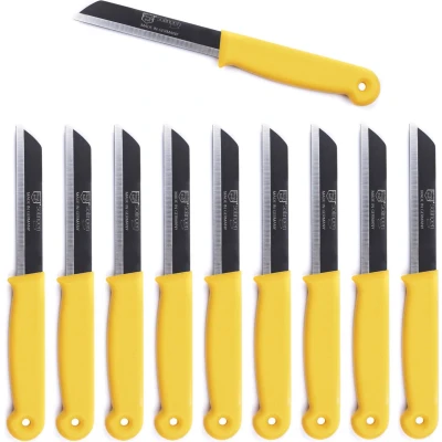Afbeelding van Solingen Schilmesje RVS Glad 18,5 cm met &quot;Blade Cover&quot; Geel 500 Stuks