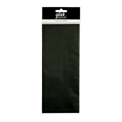 Afbeelding van Glick Vier vellen zwart zijdepapier, elk vel 750 mm x 500 tissuepapier, zwart, zijdepapier voor geschenkverpakking, verjaardag Halloween (TP12)