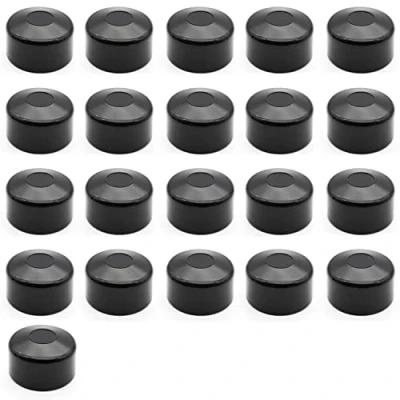 Afbeelding van Enkotrade 21 stuks hekkappen zwart voor buitenmaten Ø 48 mm, buiskappen van hoogwaardig kunststof, piramide rond hekpalenkappen paaldeksel hekafdekking